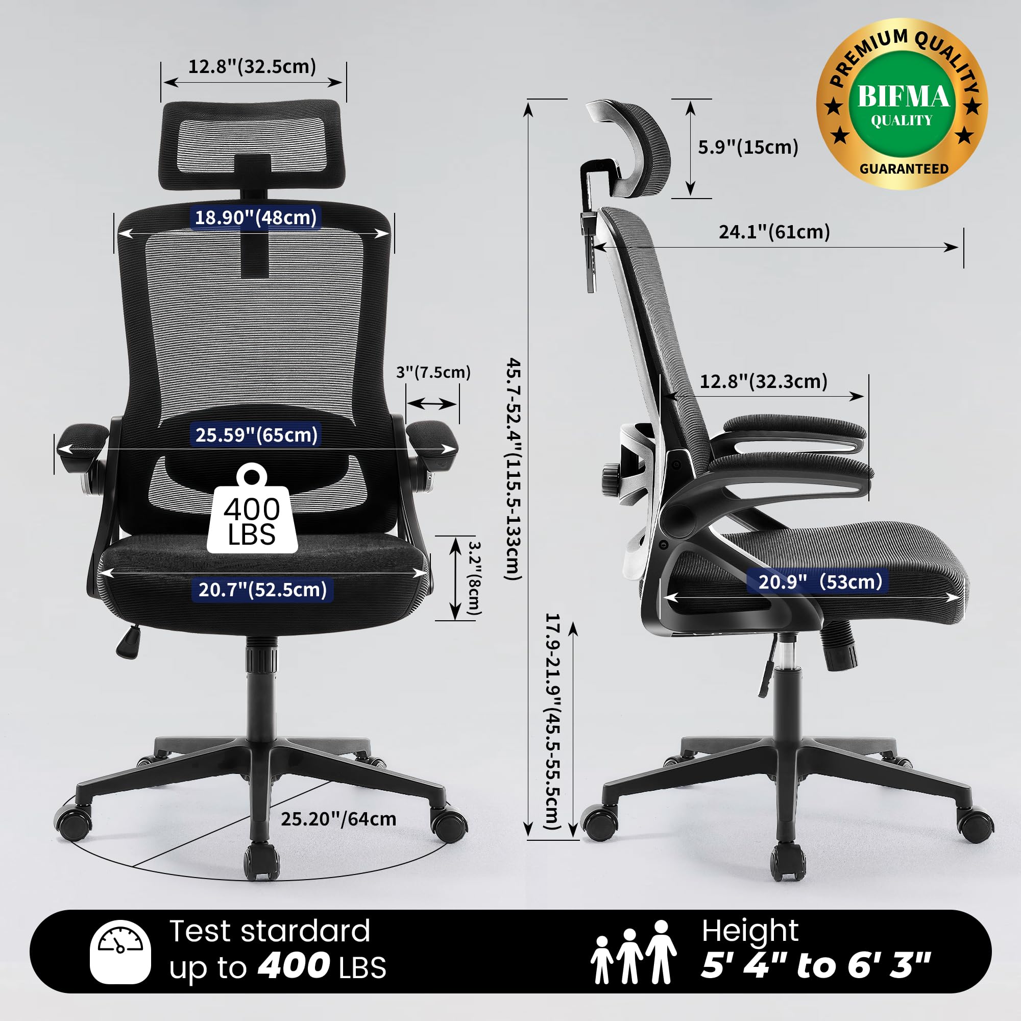 Fizzin ergonomic chair headrest adjustable for personalized neck support during long computer sessions
