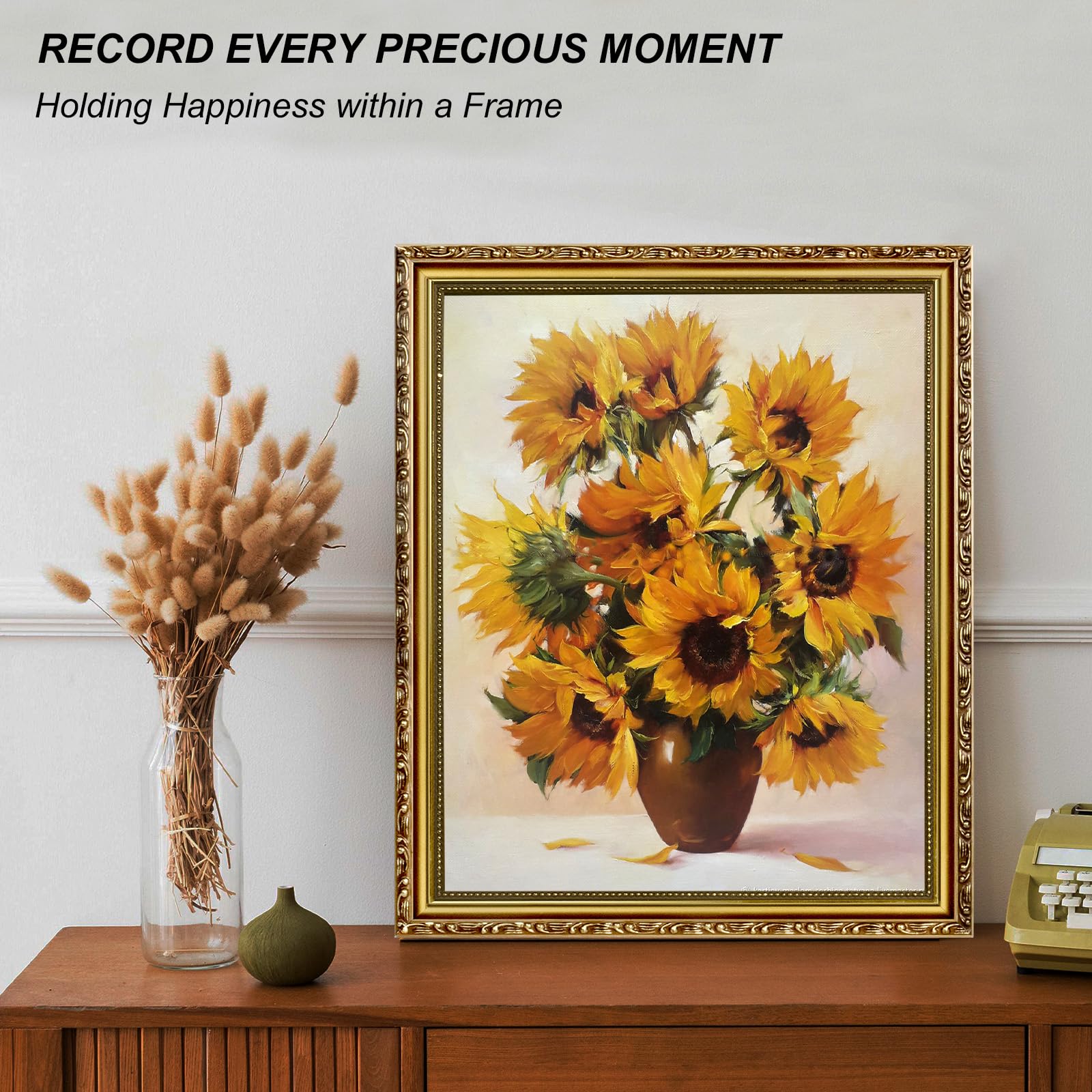 FJXMFRAME wood frame with MDF back offers sturdy support for displays.