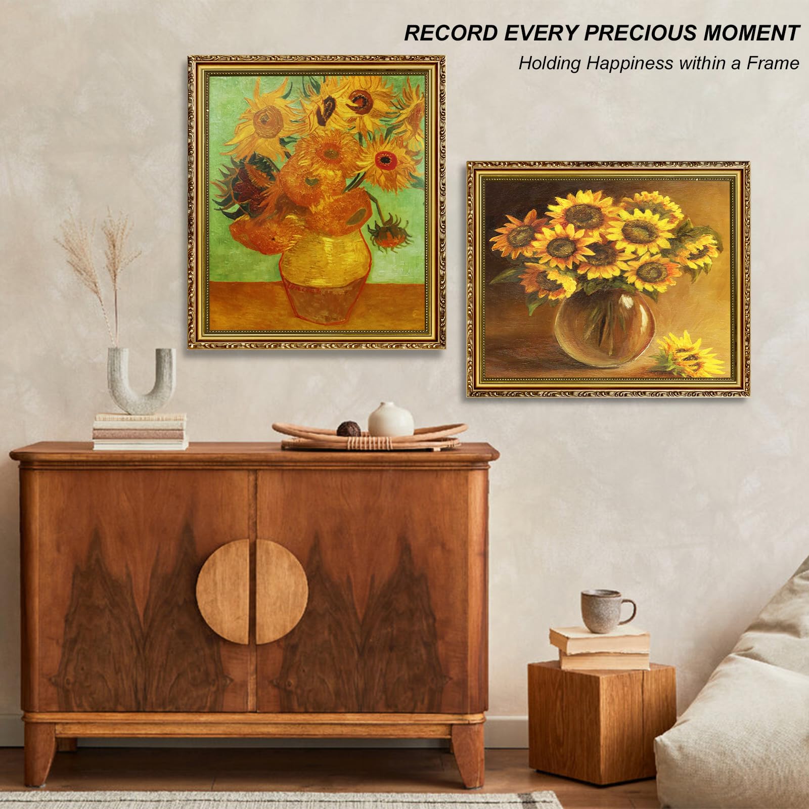 FJXMFRAME ornate detail emphasizes vintage charm on living room wall.