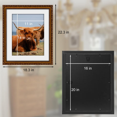FJXMFRAME Gold horizontal display option for wide wall layouts.