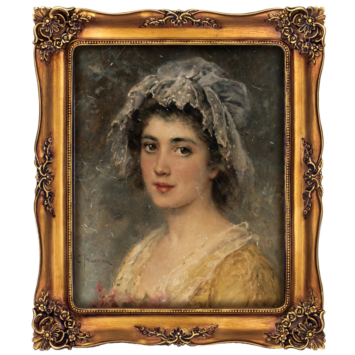 FJXMFRAME vintage 8x10 frame in bronze, suitable for wall or tabletop display