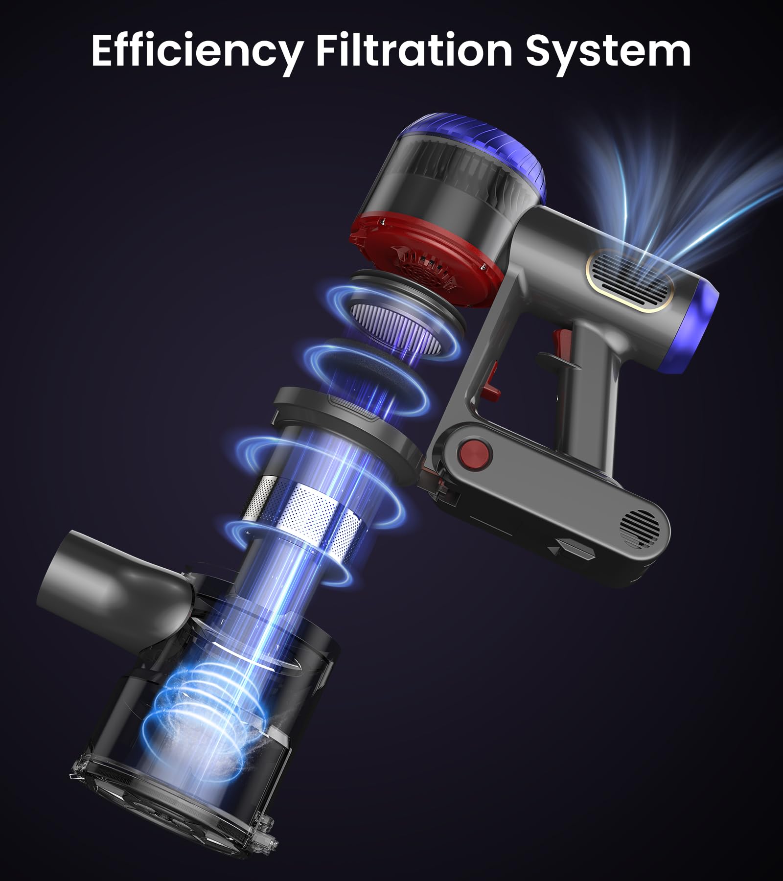 FKIEN pet hair cleaning on carpets with high suction and efficient filtration