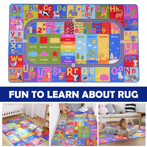 Flagover classroom scene rug creates a welcoming learning space for kids
