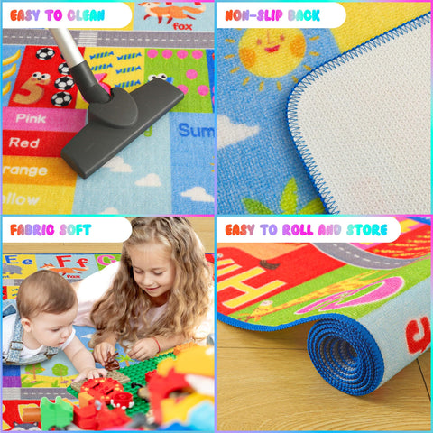 Flagover nursery playroom rug ideal for daycares and homes