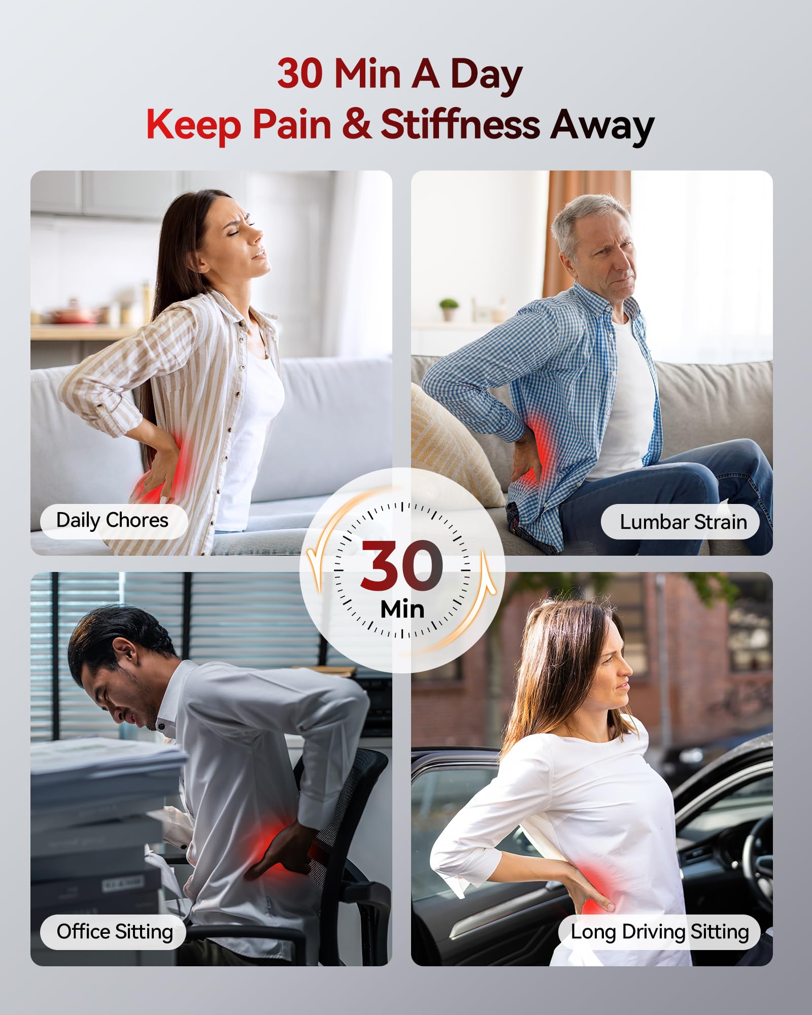 FliKEZE lumbar pillow used anywhere without cords