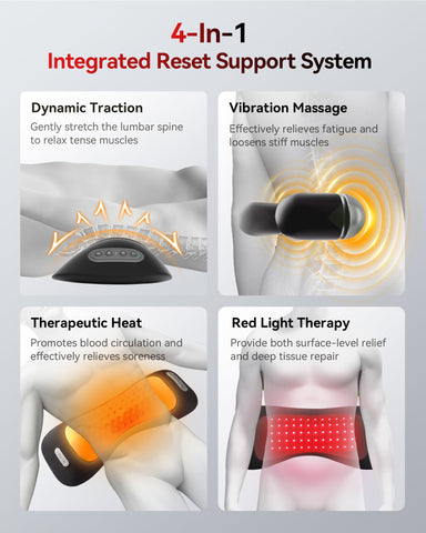 FliKEZE lumbar pillow with red light therapy LEDs for added warmth