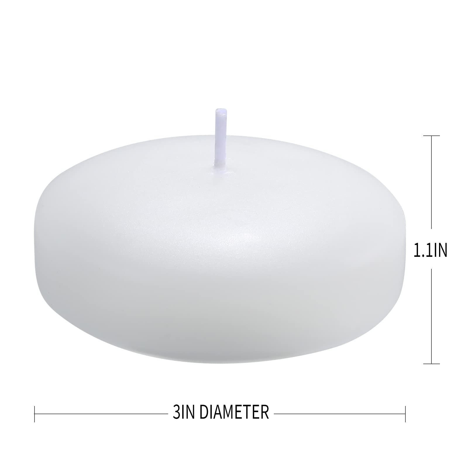 Flamecan 3-inch white unscented floating candles burn cleanly with minimal smoke.