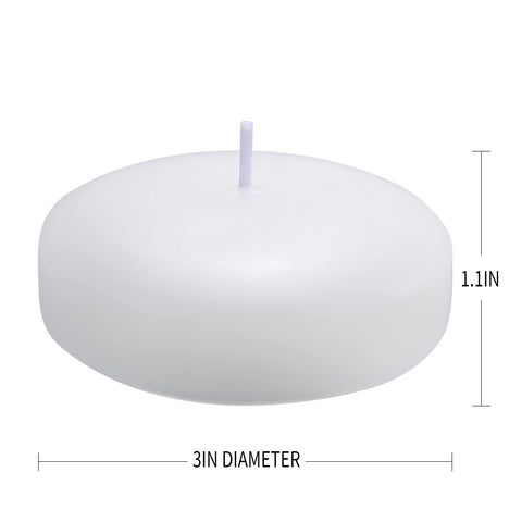 Flamecan 3-inch white unscented floating candles burn cleanly with minimal smoke.