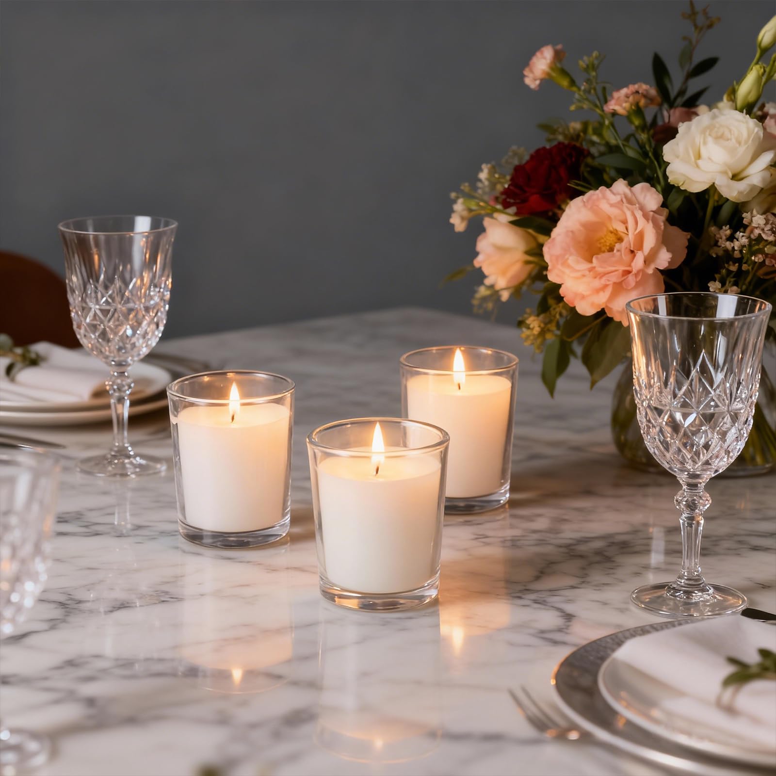 FlameCan hand-poured votive candles with steady flame