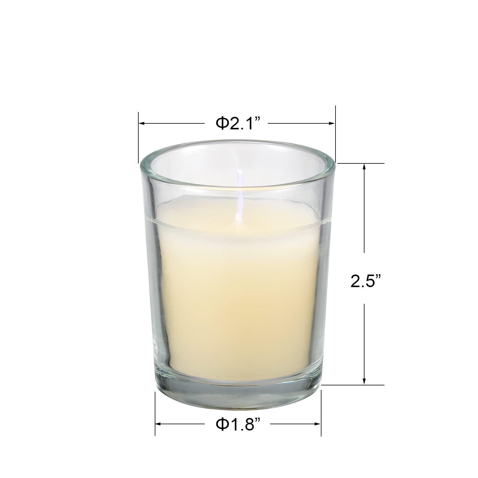 FlameCan ivory wax votive candle in clear glass delivering a safe clean burn and mood lighting