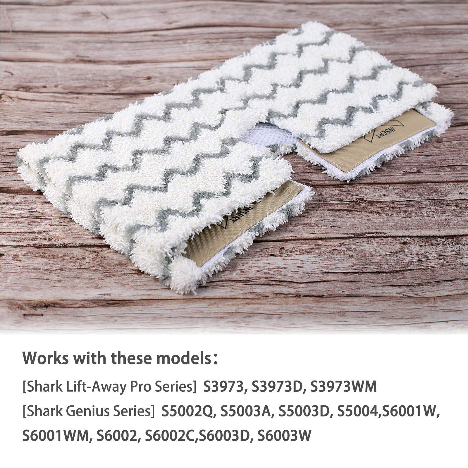Flammi steam mop pad for Shark Genius, side view, two-sided action for stubborn spots
