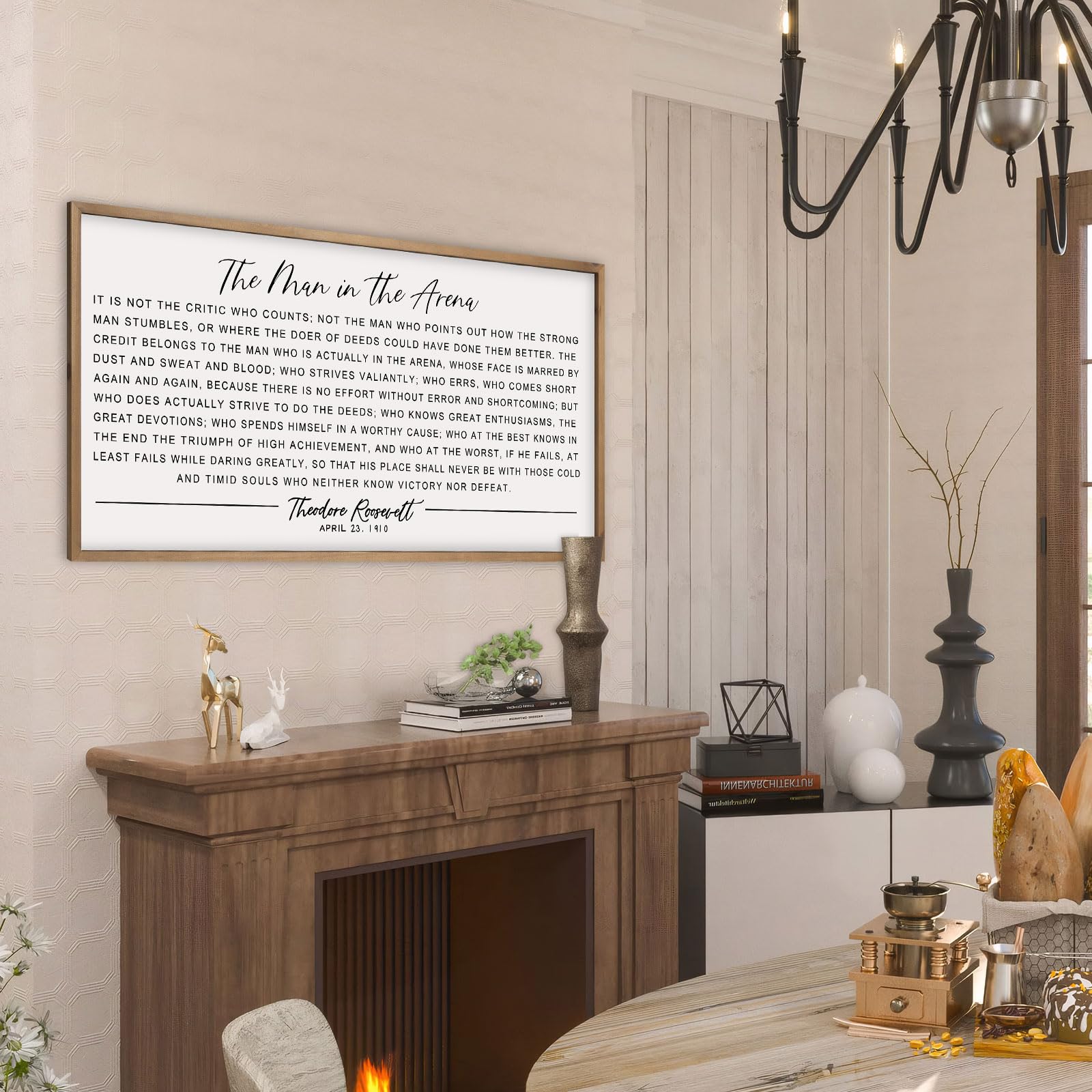 Flangairy The Man In The Arena wall art boosts focus during daily tasks