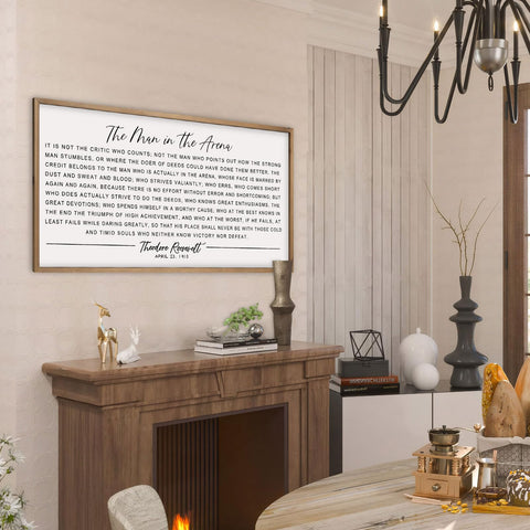 Flangairy The Man In The Arena wall art boosts focus during daily tasks