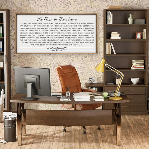 Flangairy wood-framed office decor complements study or desk spaces