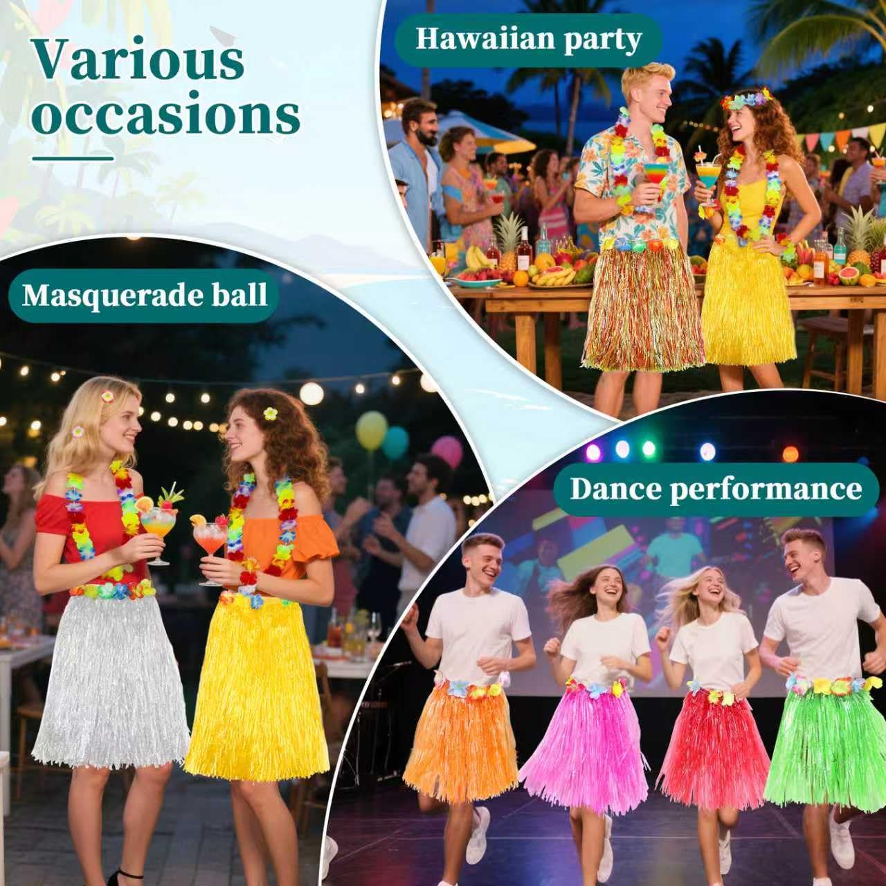 Flareyer hair clips and luau glasses create playful, photo-ready outfits.