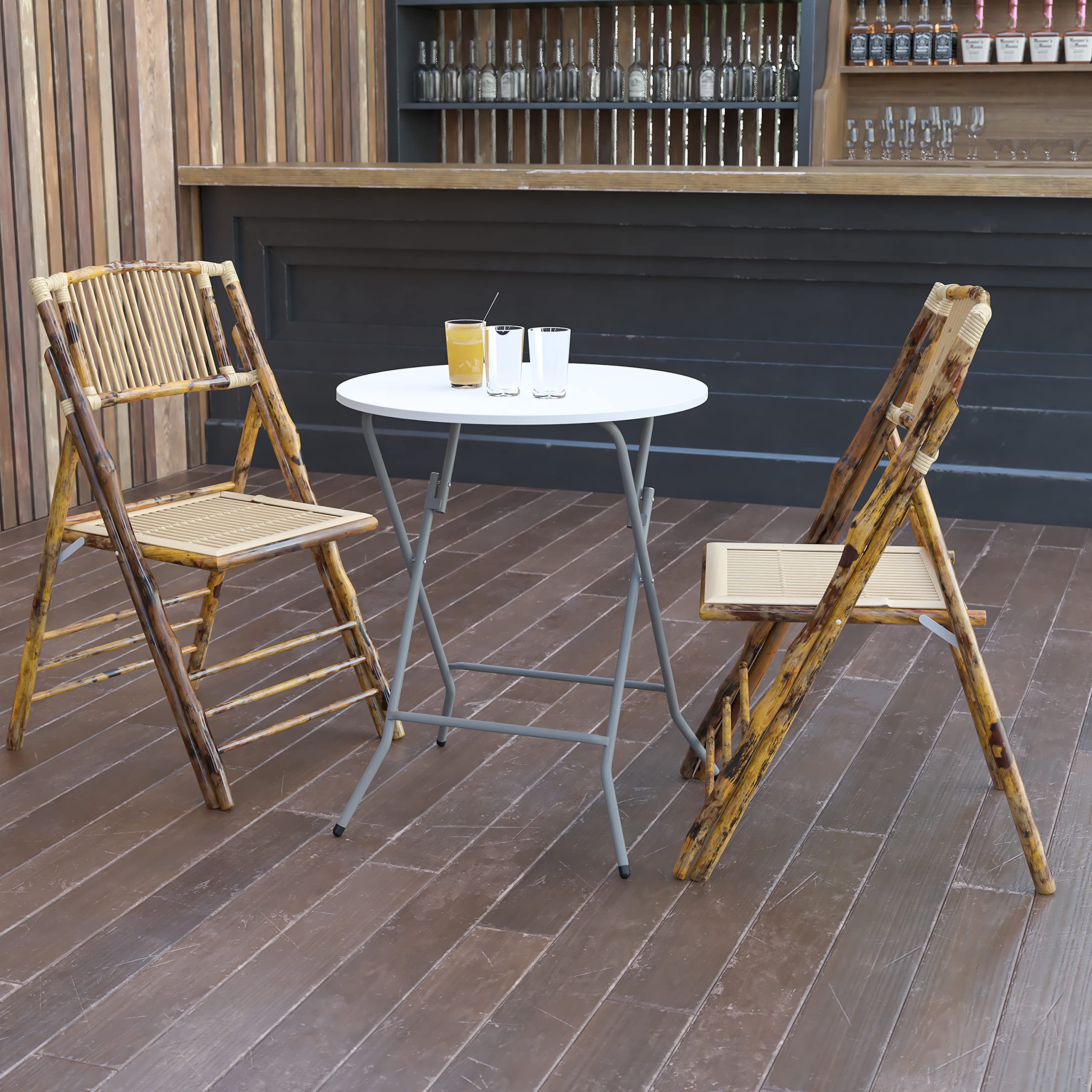 Flash Furniture Elon table foldable design enables easy transport and storage.