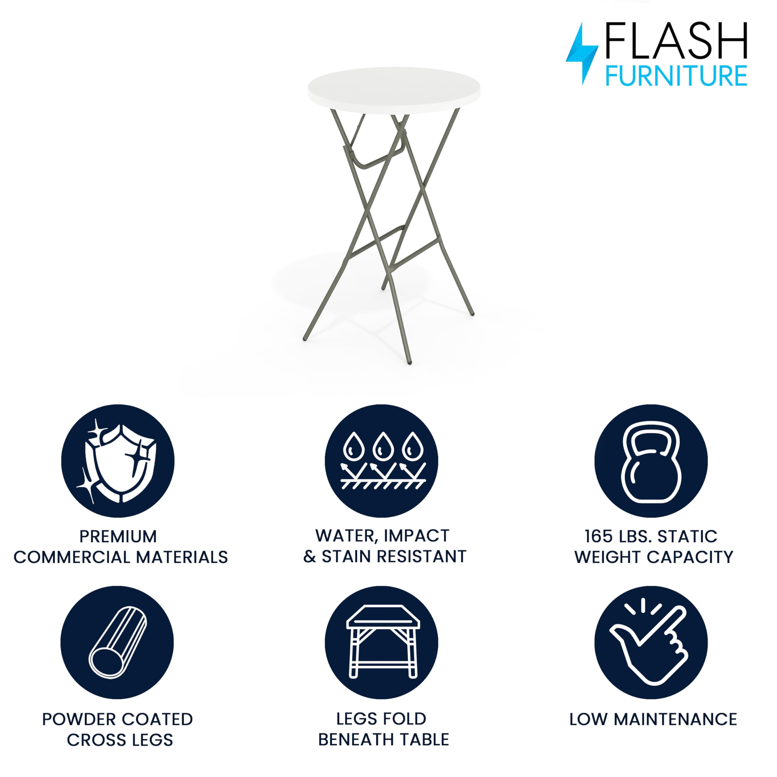 Flash Furniture Elon folding legs demonstrate easy transport and compact storage.