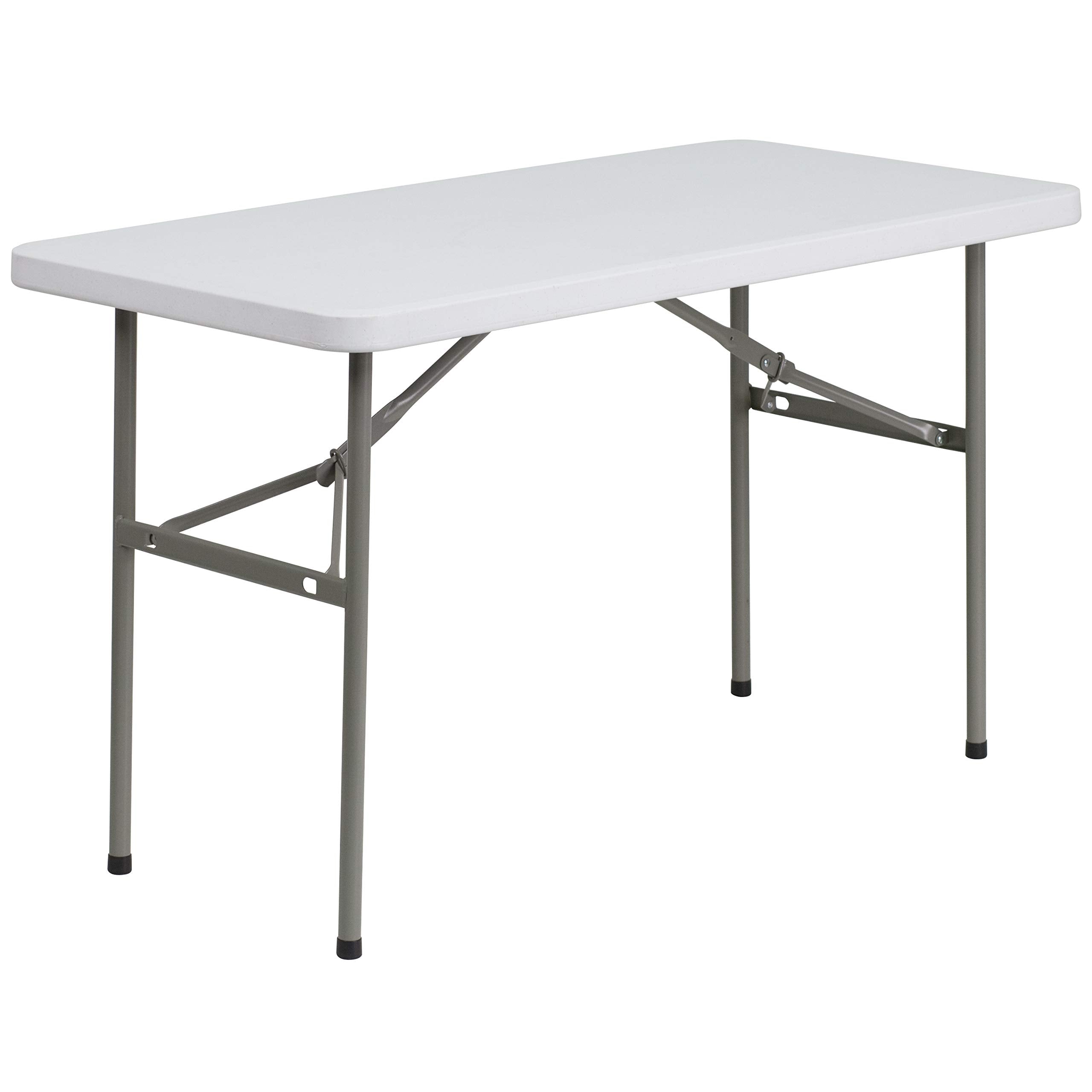 Flash Furniture Elon 4ft folding table top view showing spacious surface.
