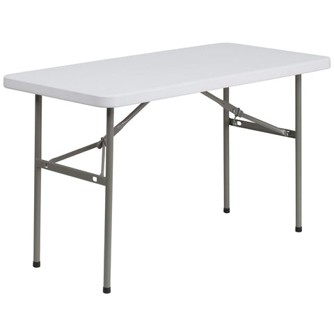 Flash Furniture Elon 4ft folding table top view showing spacious surface.