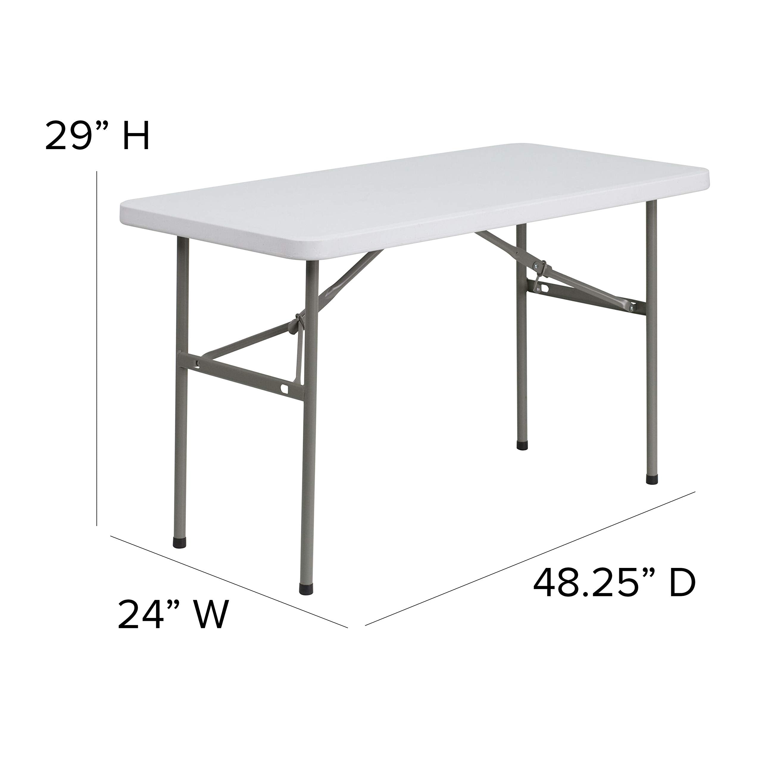 Flash Furniture Elon folded table for compact storage and transport.