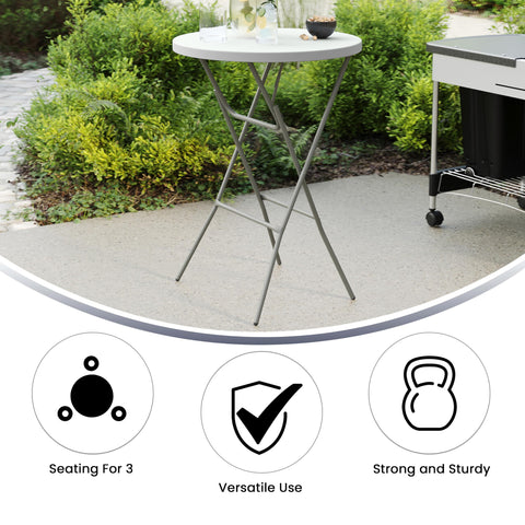 Flash Furniture Elon granite white tabletop highlights durable, stain-resistant surface.