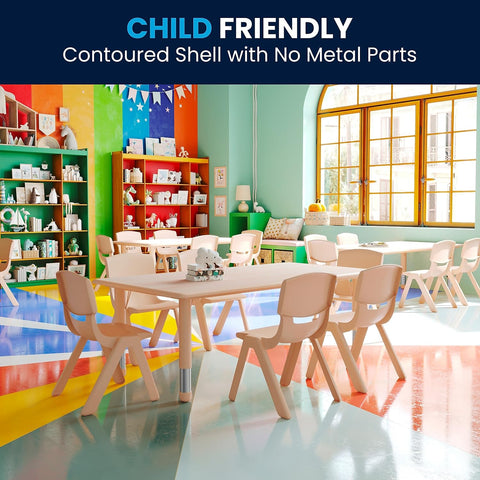 Flash Furniture Emmy chair back contour supports comfortable learning.