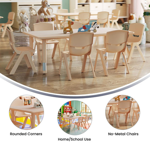 Flash Furniture Emmy chair stack-side view highlights a lightweight design for independence.
