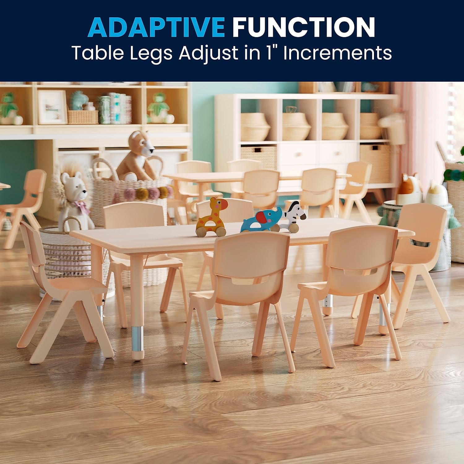 Flash Furniture Emmy floor glides protect floors during rearrangement.