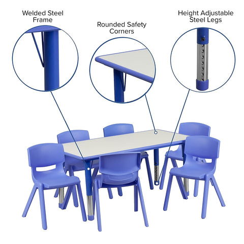 Flash Furniture Emmy adjustable table legs allow flexible height for growing kids