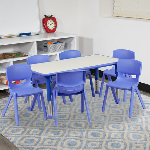 Flash Furniture Emmy stackable chairs ready for quick storage after activities