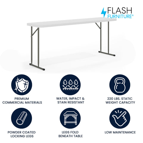 Flash Furniture Kathryn folding table with locking legs for stable events
