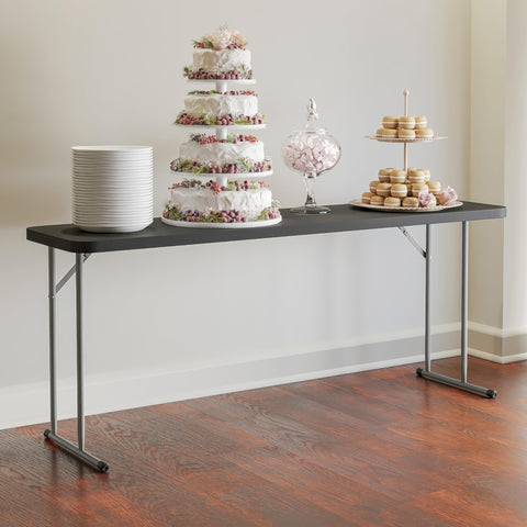 Flash Furniture Kathryn 6-foot table folded for compact storage, easy to move.