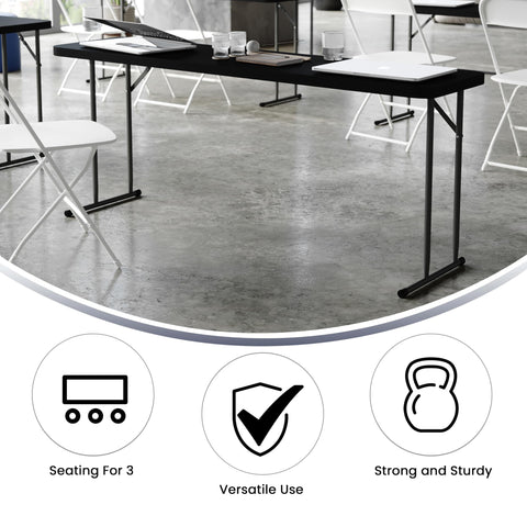 Flash Furniture Kathryn 6-foot table outdoors, sturdy for event setups.