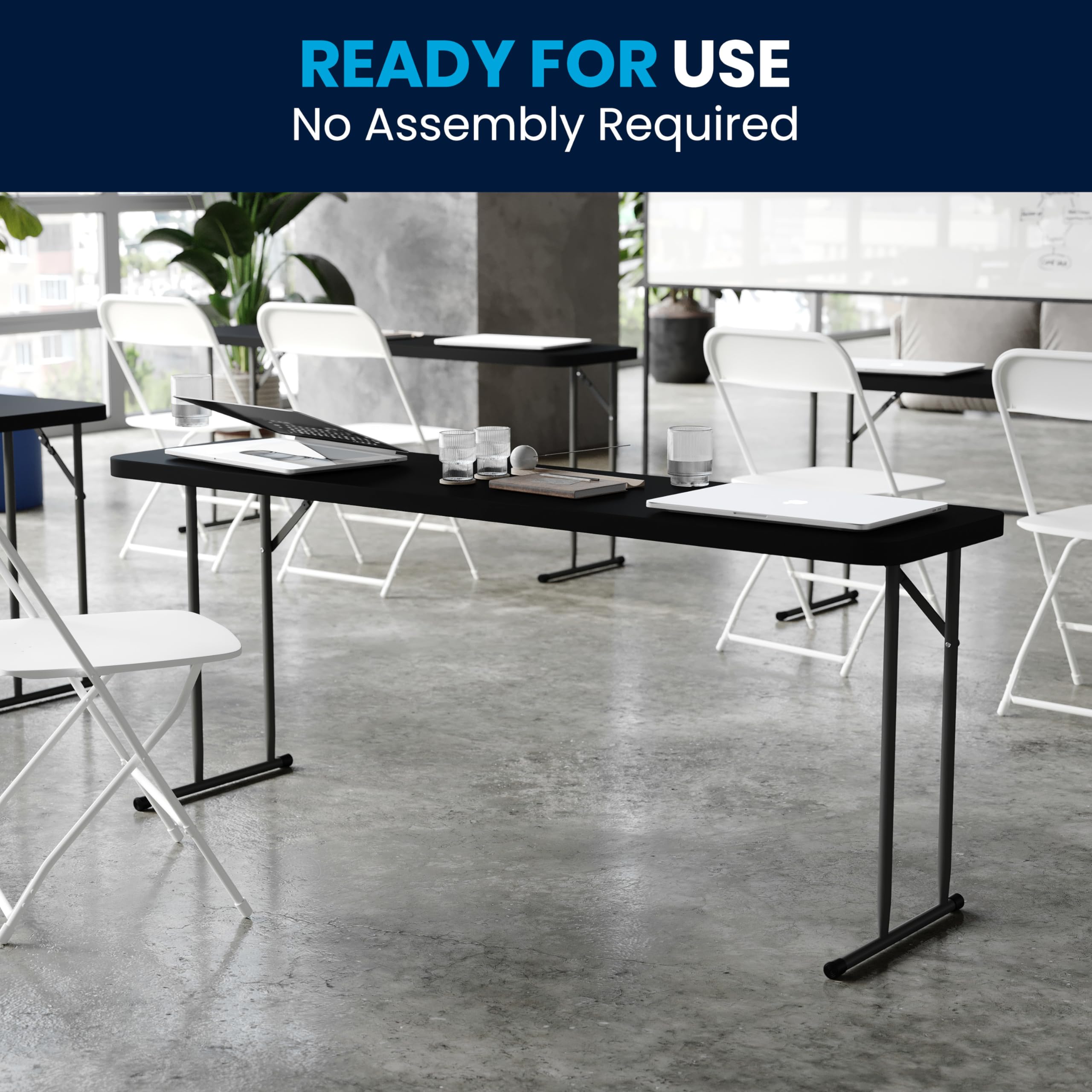 Flash Furniture Kathryn 6-foot table used for test packet distribution.