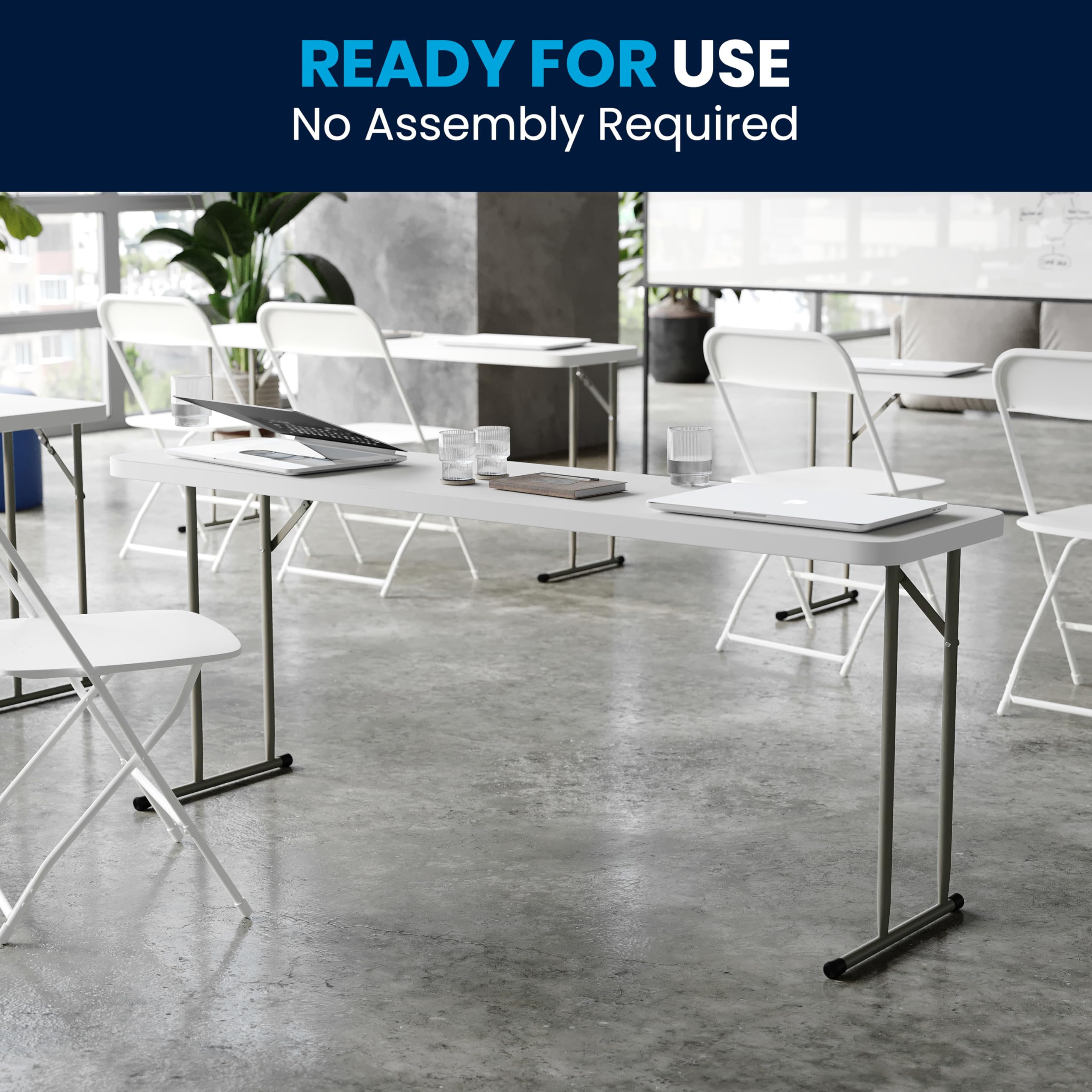 Flash Furniture Kathryn classroom training layout showing ample surface space