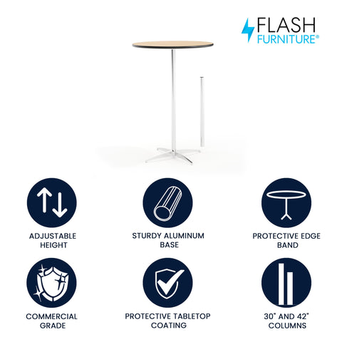 Flash Furniture Lars aluminum base offers stable support and easy mobility.