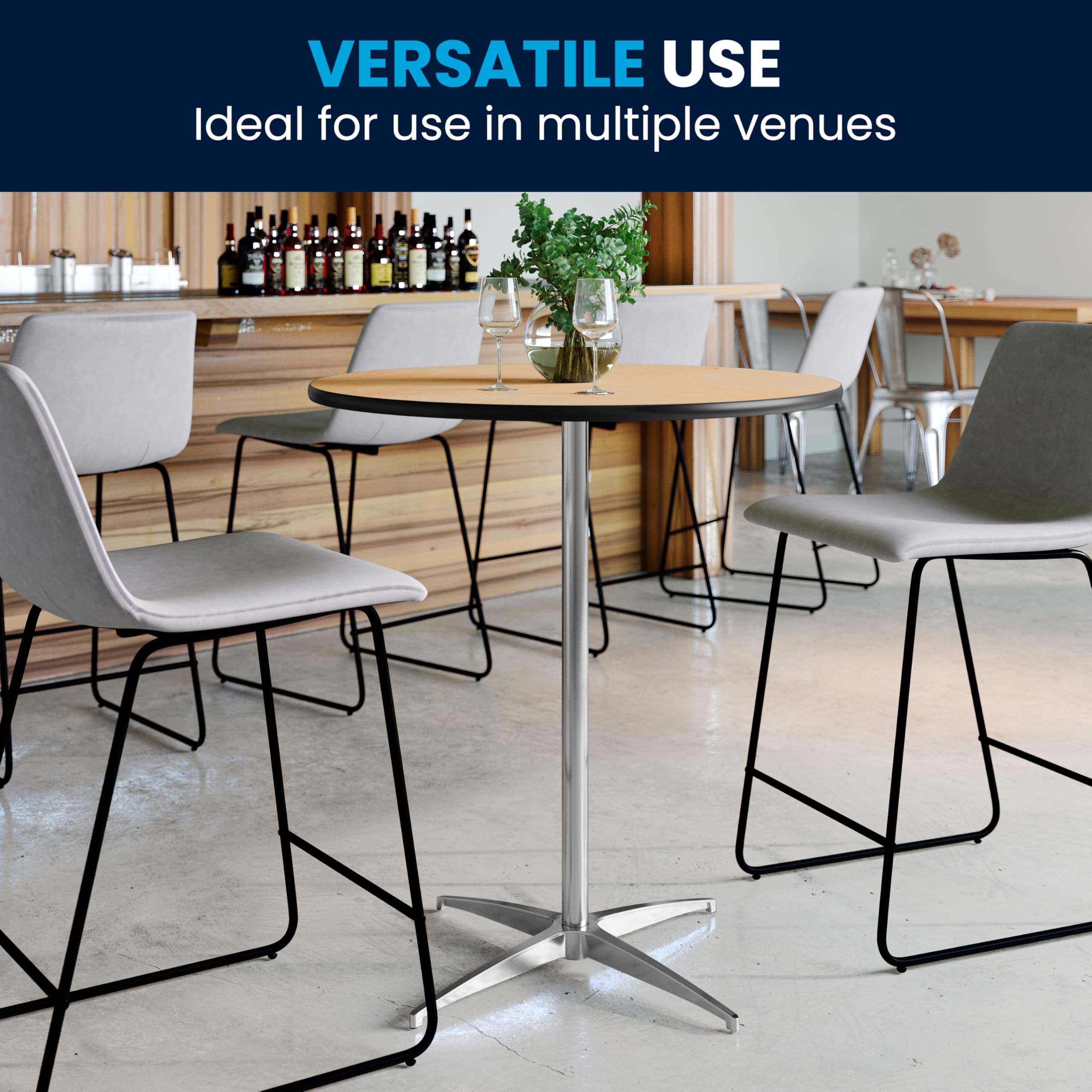Fixed floor glides on the Lars table provide stable placement.