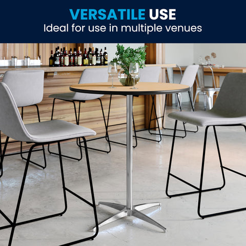 Fixed floor glides on the Lars table provide stable placement.