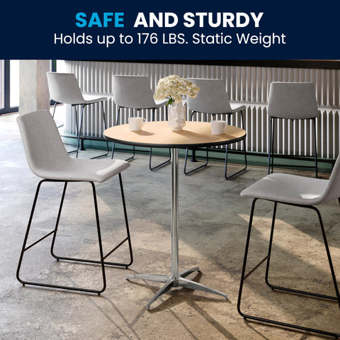 Flash Furniture Lars seats up to 3 adults for intimate gatherings.
