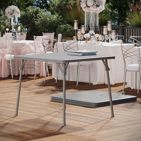 33.5-inch square gray table fits many spaces
