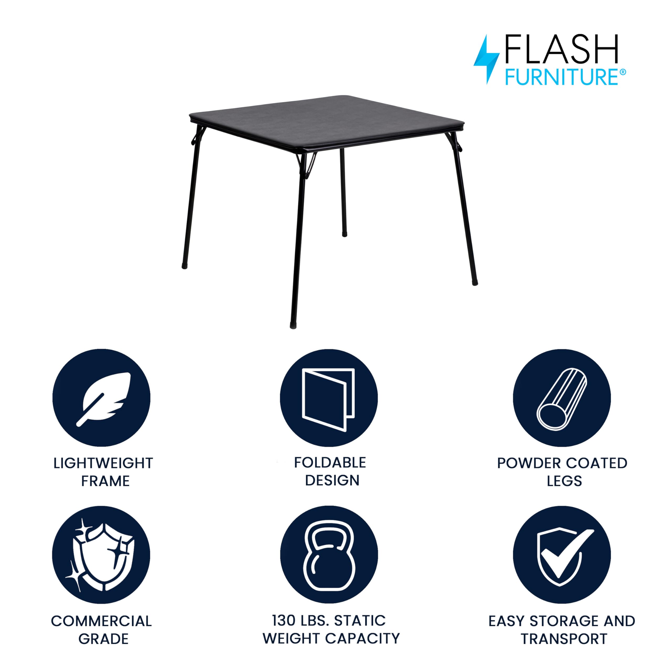 Flash Furniture Madelyn folding table with collapsible legs