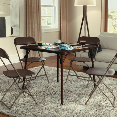 Flash Furniture Madelyn legs folded for easy transport and storage.