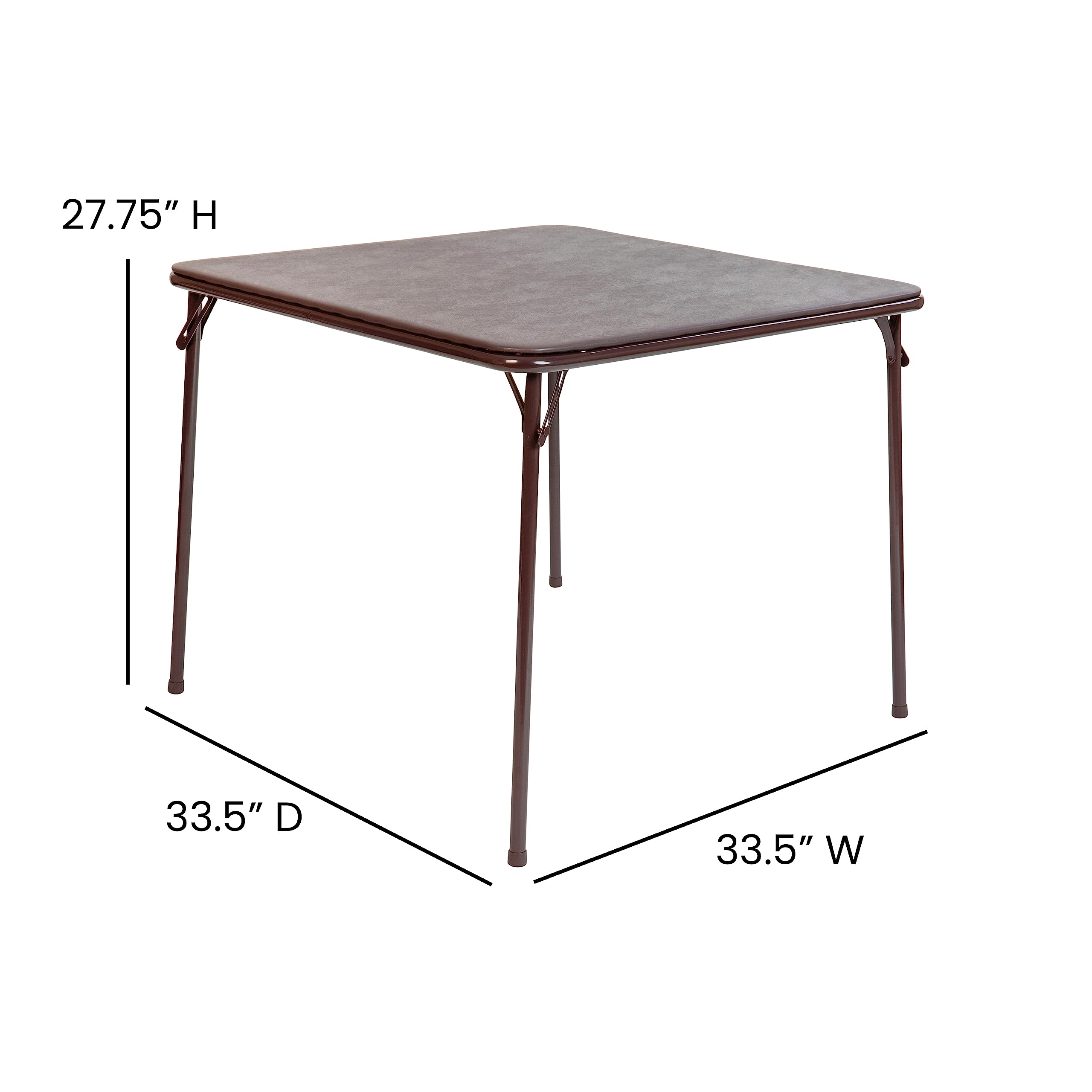 Flash Furniture Madelyn non-slip vinyl top designed to keep cards in place.