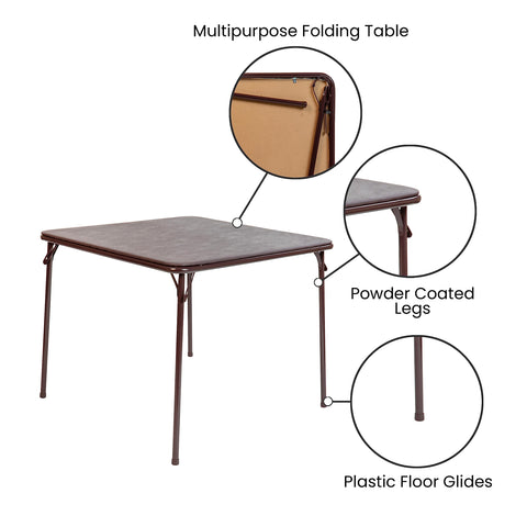 Flash Furniture Madelyn square table setup ready for four players.