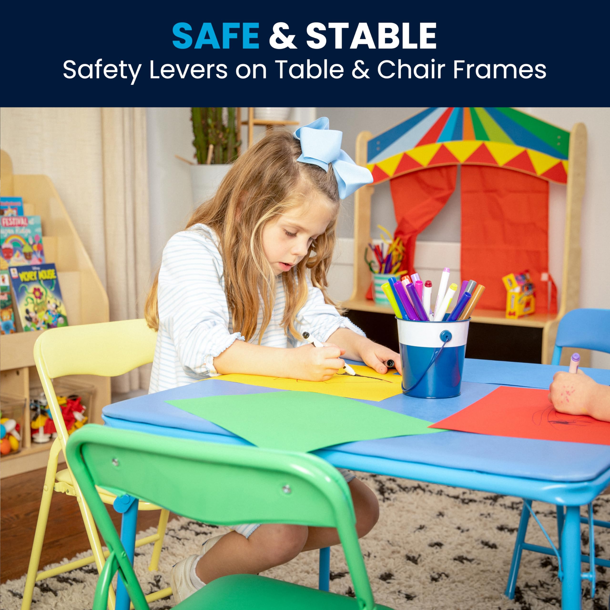 Flash Furniture Mindy preschool-friendly set enhances classroom and home learning spaces.