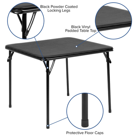 Flash Furniture Mindy folding table legs and frame provide sturdy support.