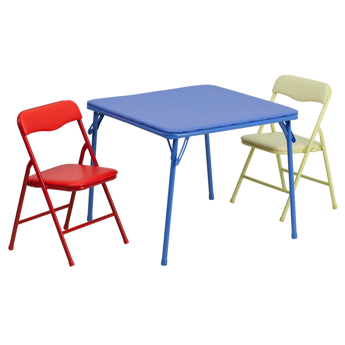 Flash Furniture Mindy kids 3-piece folding set shown ready for arts and meals.