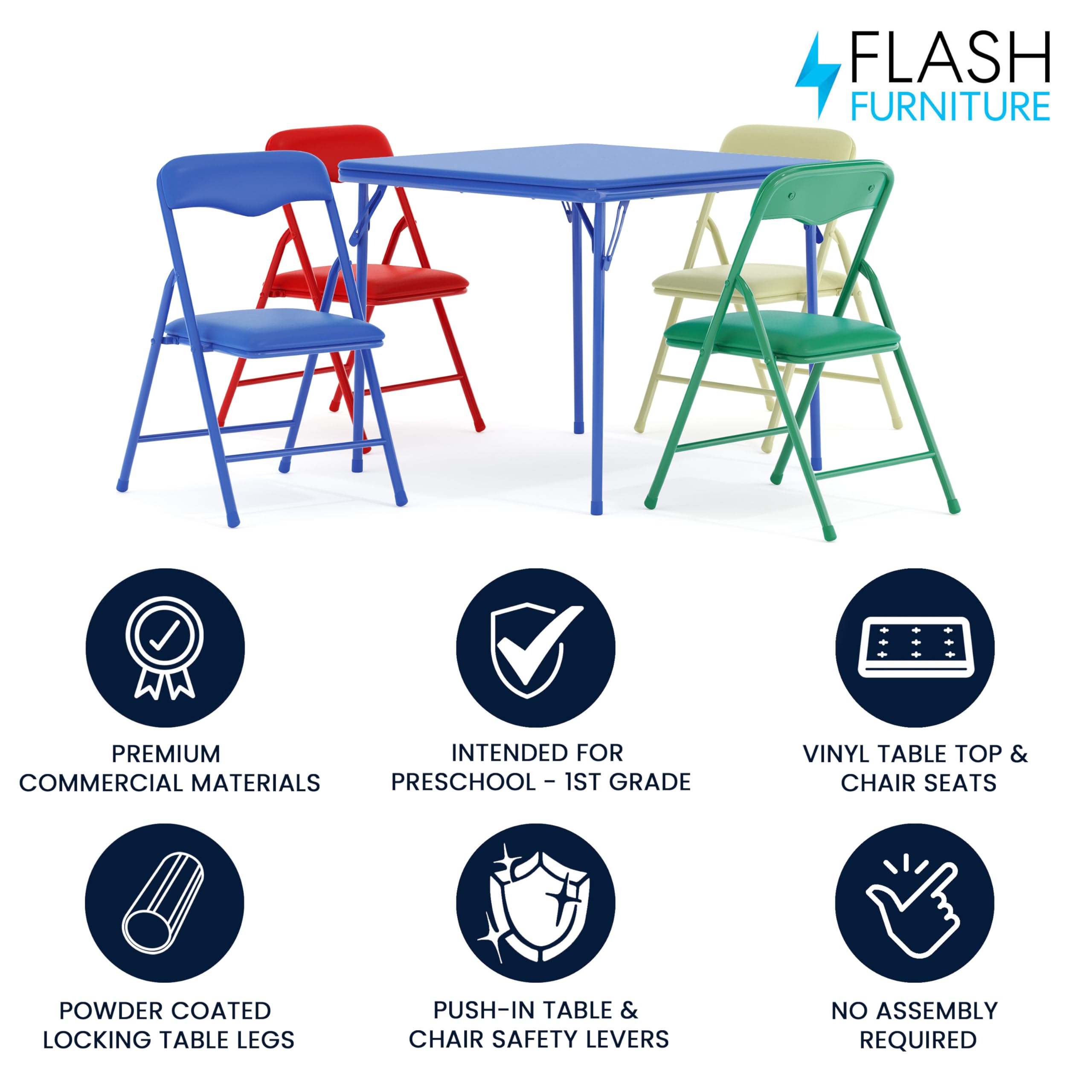 Flash Furniture Mindy multicolor kids set ideal for snacks, crafts, and group activities.