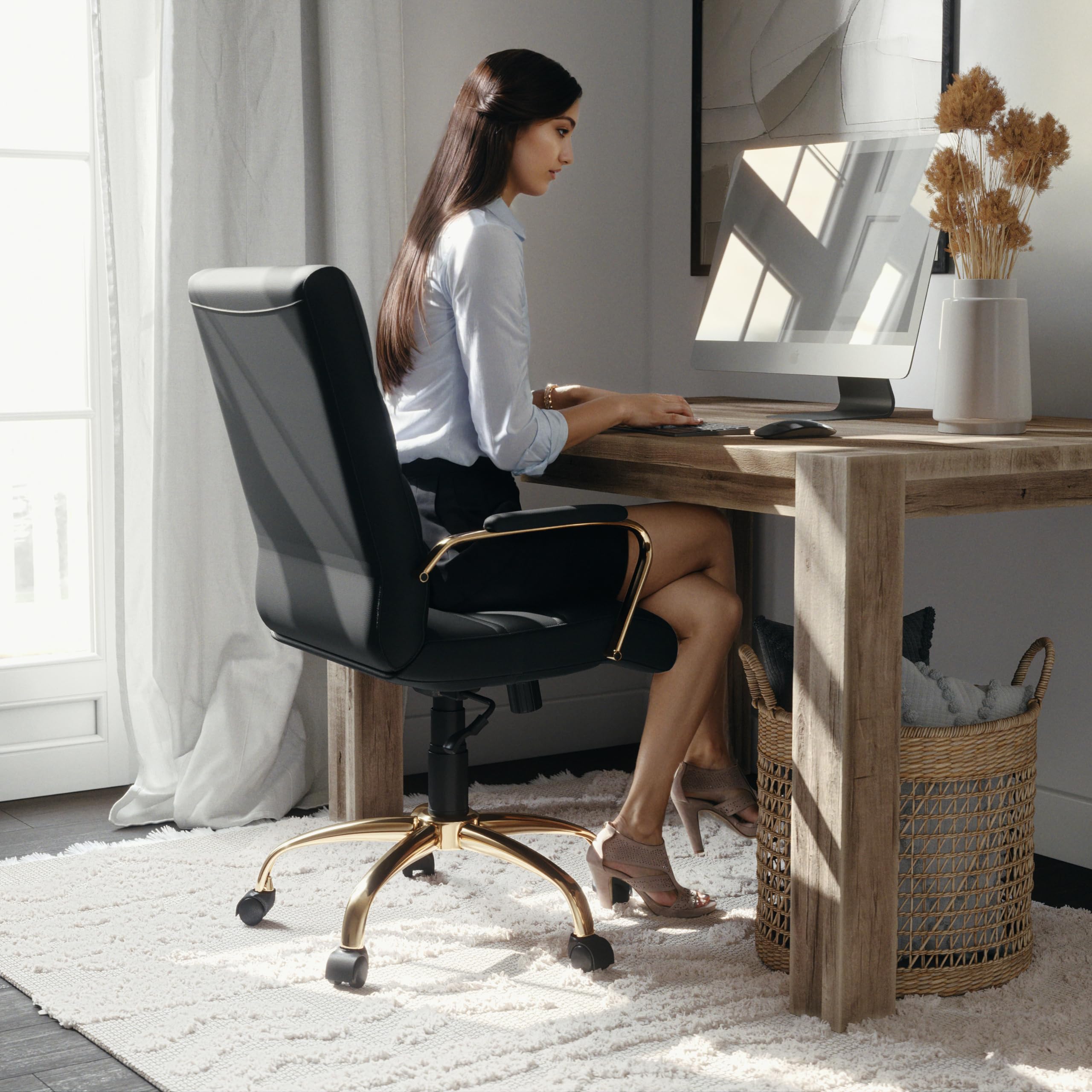 Flash Furniture Whitney dimensions and compact profile for dorm rooms.