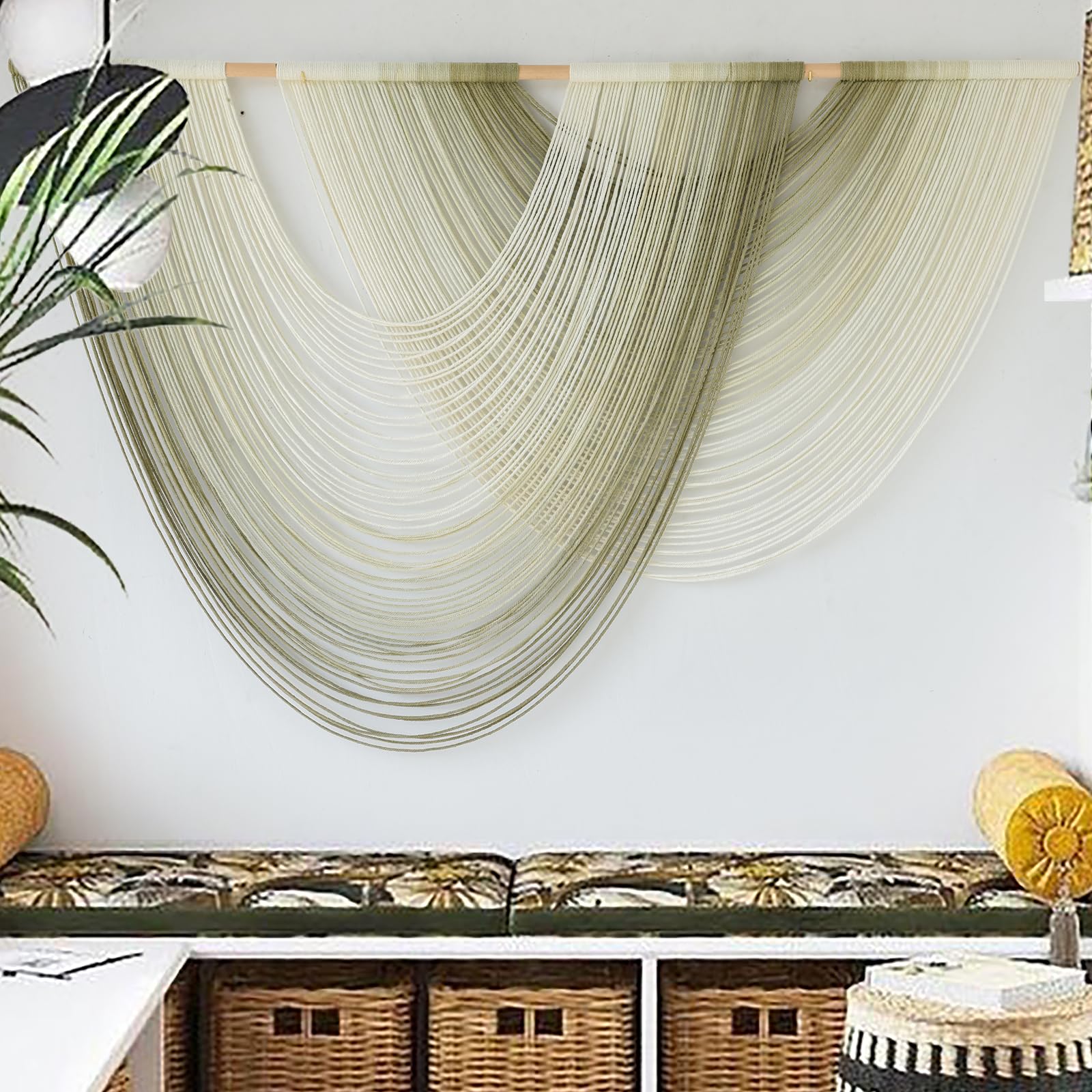 Flber handmade cotton rope macrame detail adds warmth and artisanal charm.